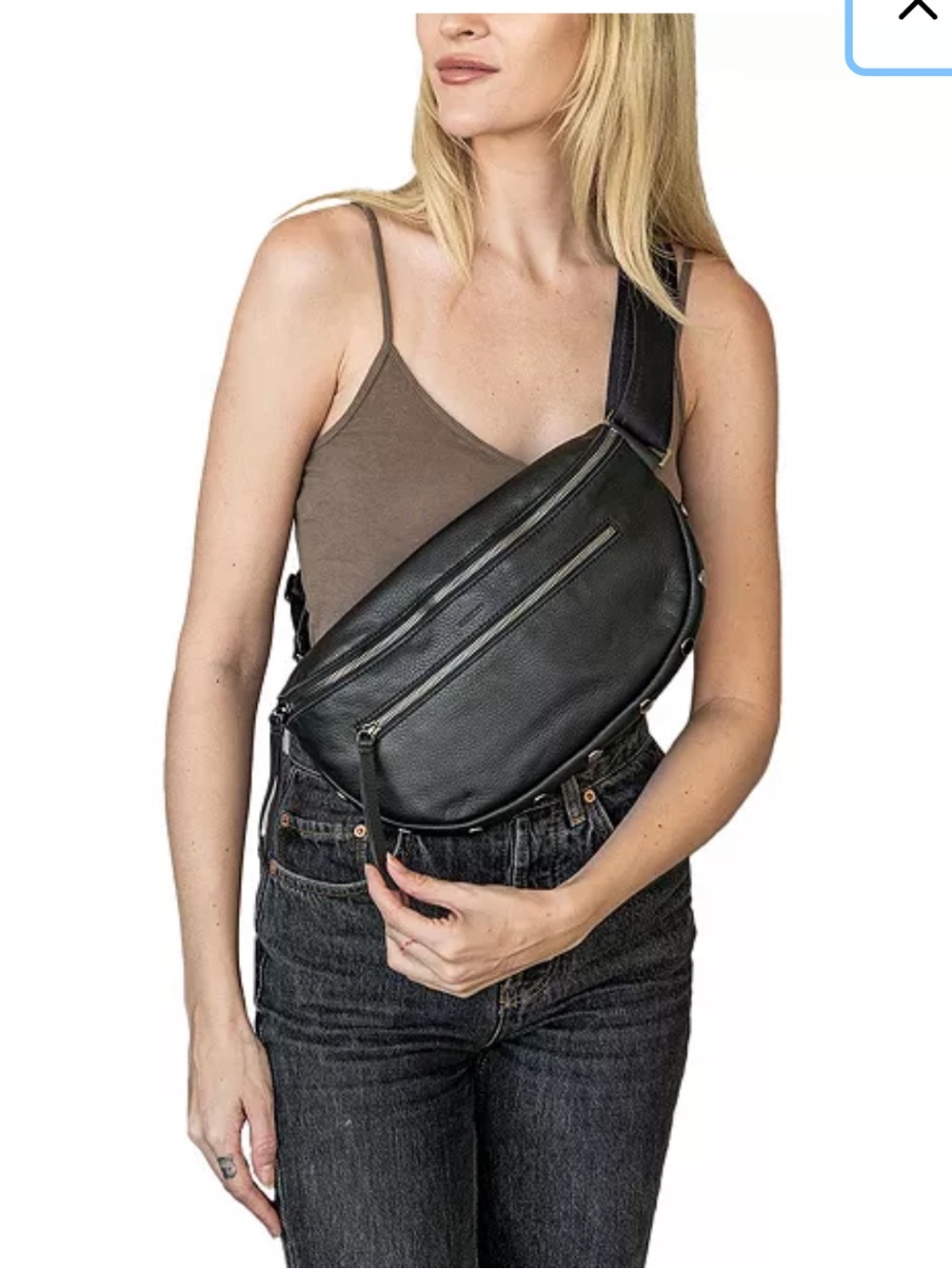 NWT Hammitt Black Leather Crossbody Belt Bag